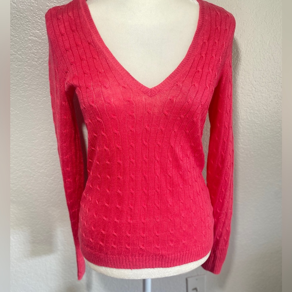 J.Crew 100% V neck Linen Pink Lightweight Pullover
Sweater Sz S